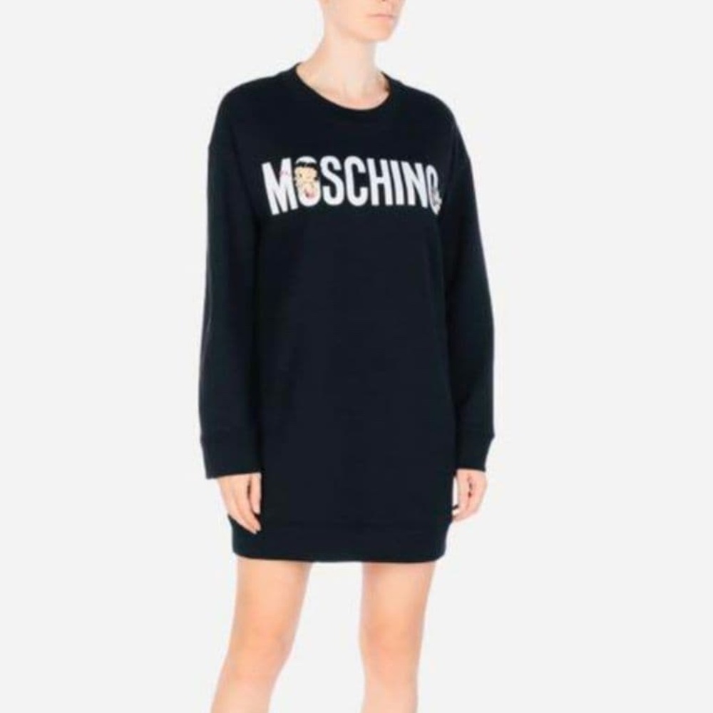MOSCHINO Black Cartoon Printed Dress - size M - Picture 1 of 8